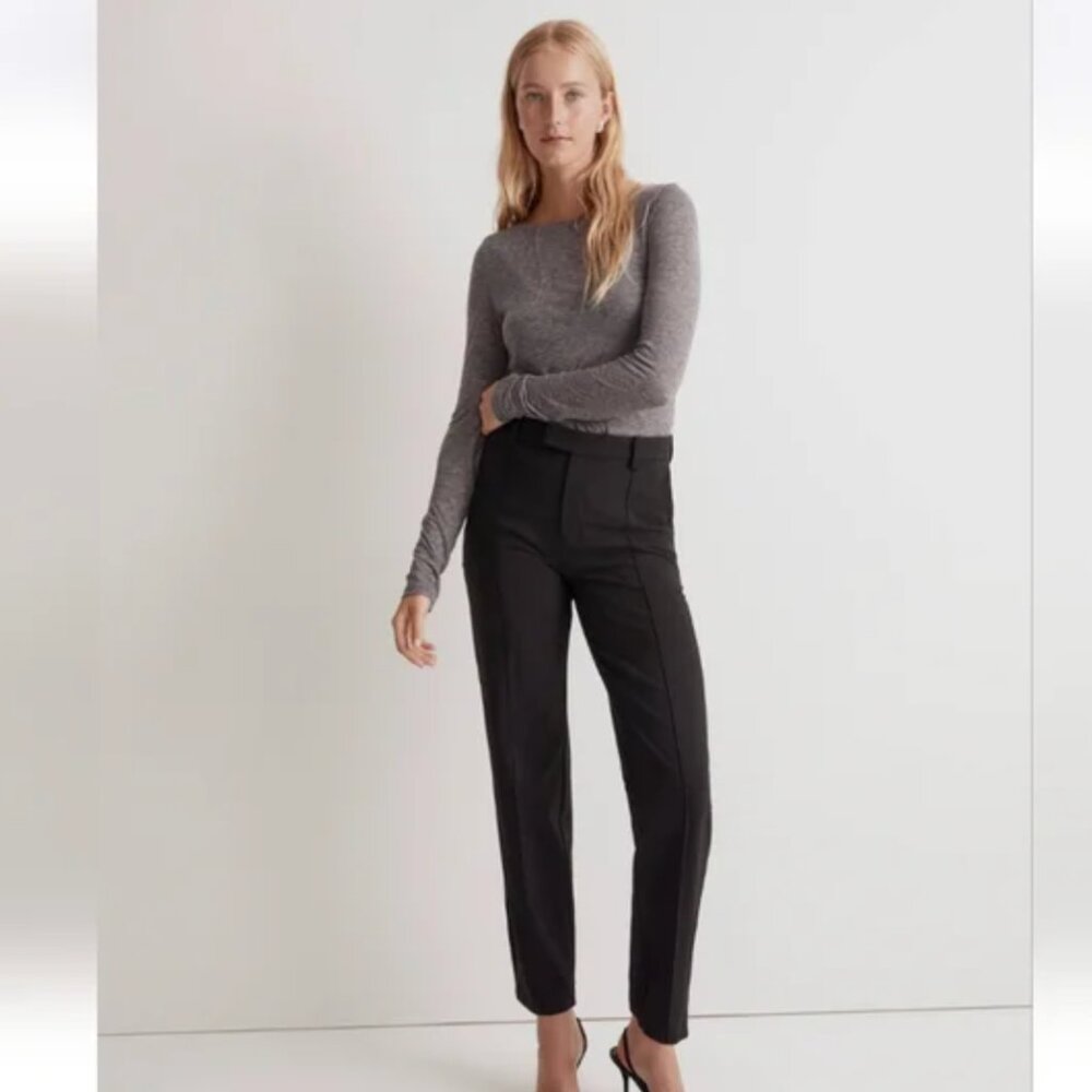 MADEWELL Fairbanks Pants Petite NO364 Straight Leg Cigarette Pants Black